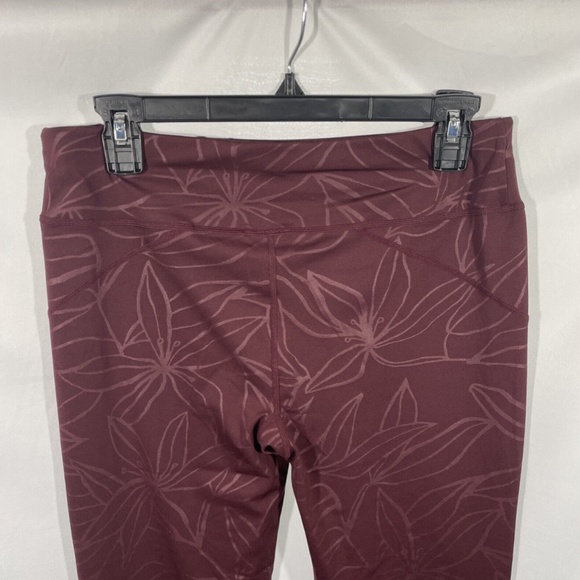 NWT Sweaty Betty [ Large ] Floral All Day Embossed Leggings in Plum Red - Picture 8 of 12